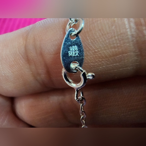 Sterling Silver Anklet .925 Fine Silver From Mexico - Picture 2 of 5